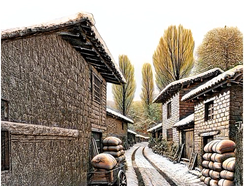 Ilustración pueblo de La Sobarriba